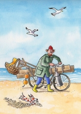 Spullen sparen op het strand